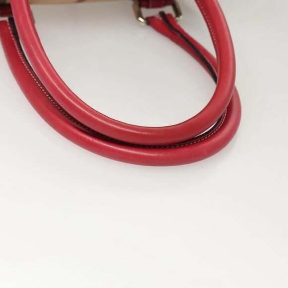 BURBERRY Nova Check Hand Bag PVC Beige Silver Auth 120678 - Picture 8 of 16